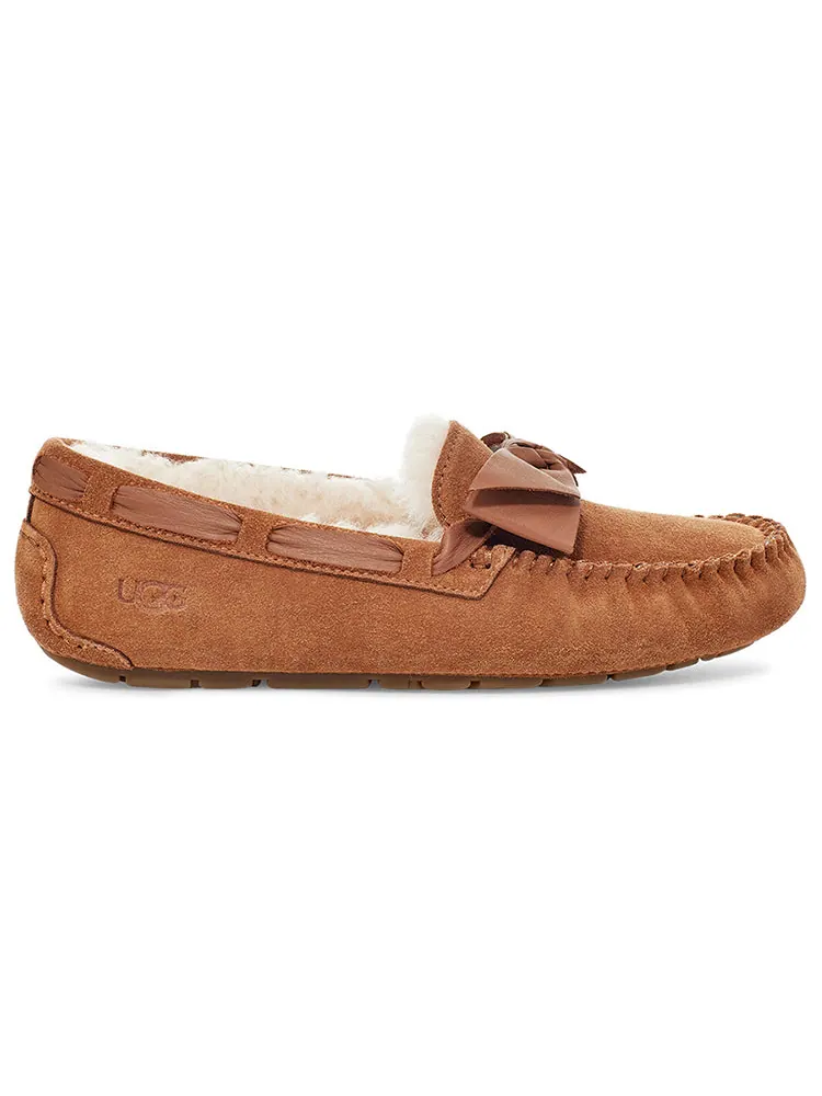 Шлепанцы (WMNS) UGG Dakota Leather Bow Brown — изображение 2 из 6, коричневый