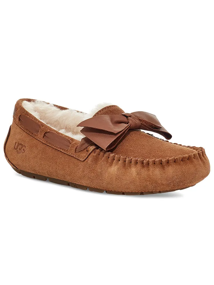 Шлепанцы (WMNS) UGG Dakota Leather Bow Brown — изображение 3 из 6, коричневый