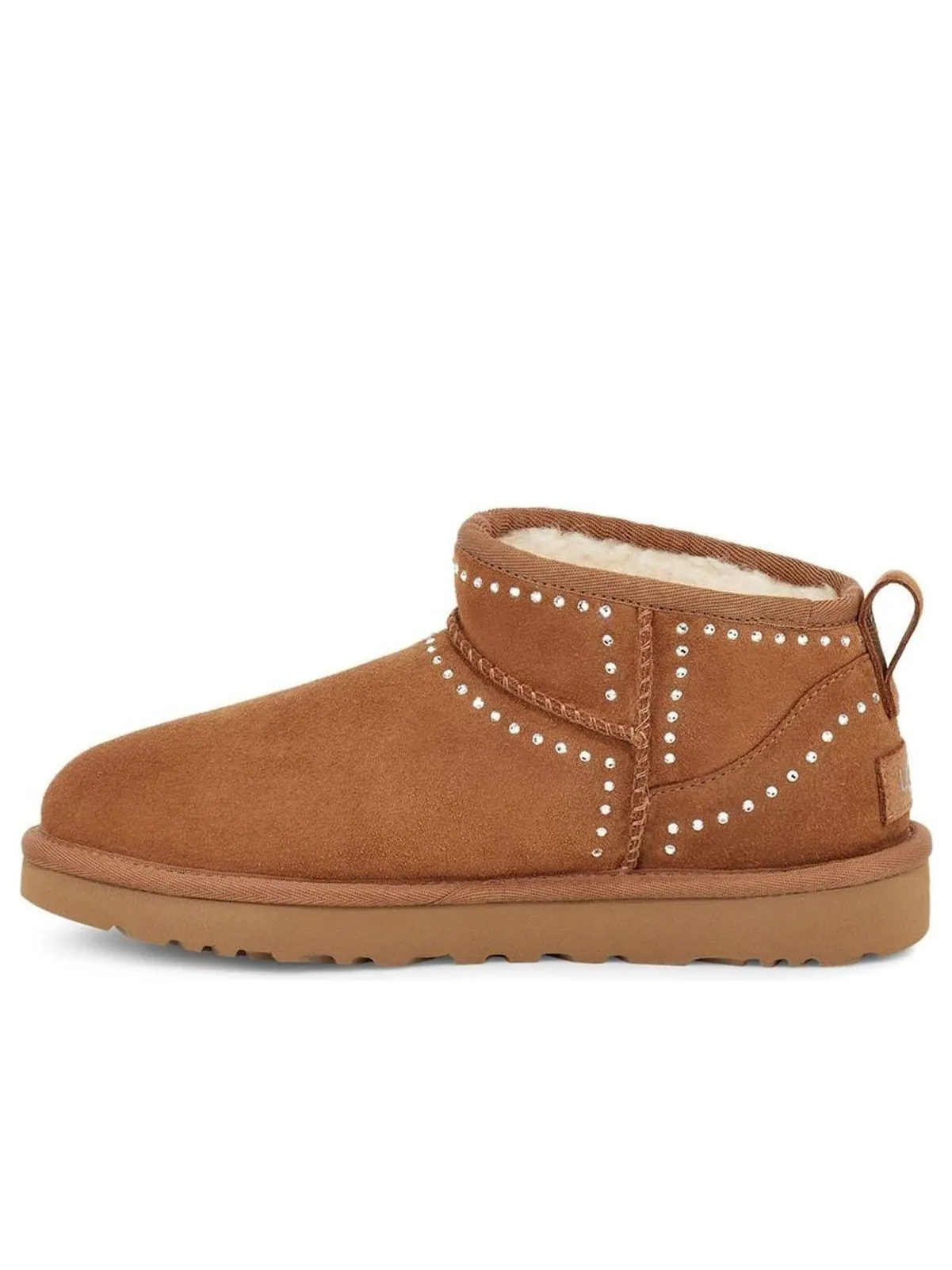 Угги (WMNS) UGG Classic Ultra Mini Bling 'Chestnut' — изображение 1 из 7, коричневый