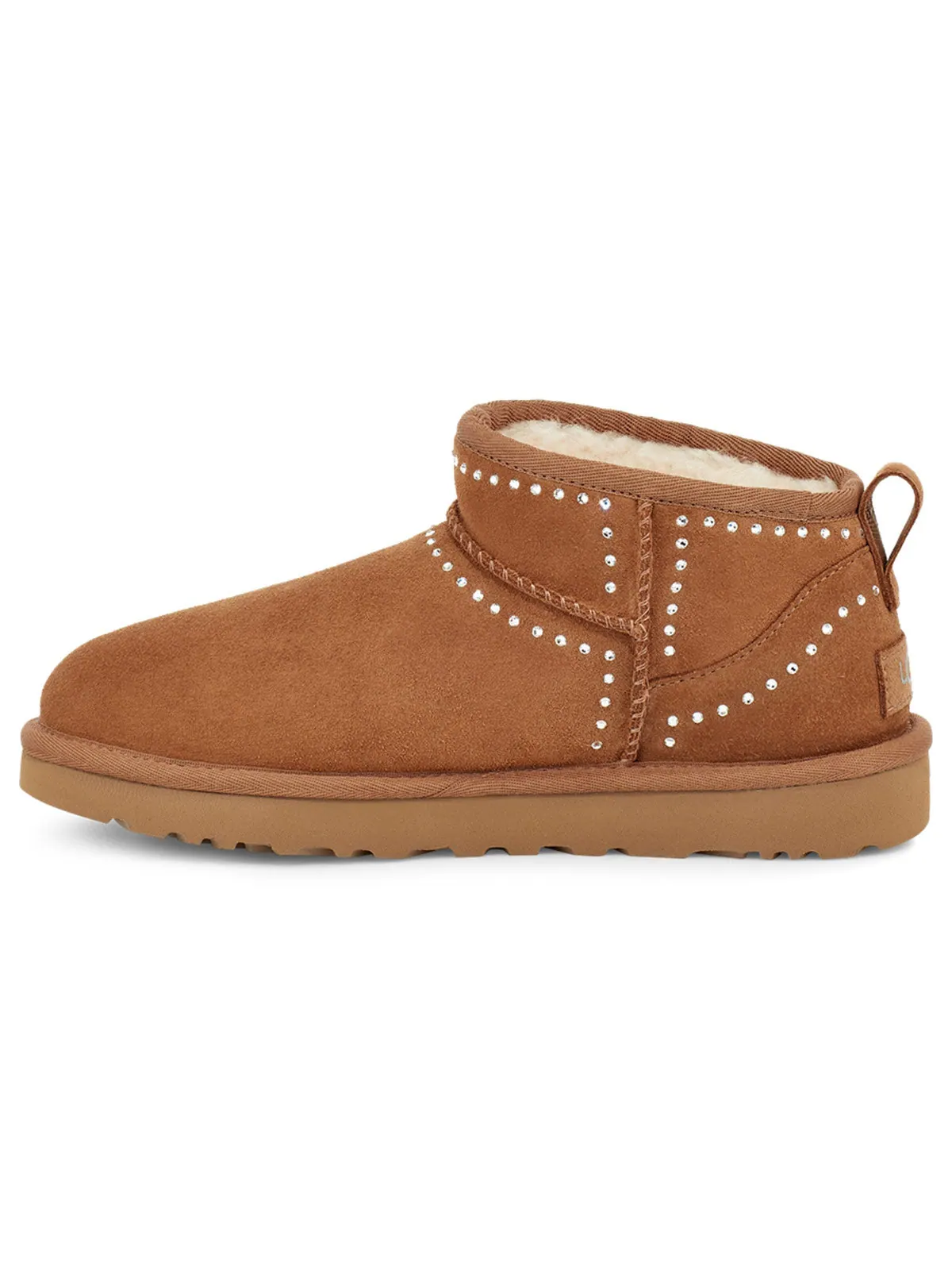 Угги (WMNS) UGG Classic Ultra Mini Bling 'Chestnut' — изображение 2 из 7, коричневый