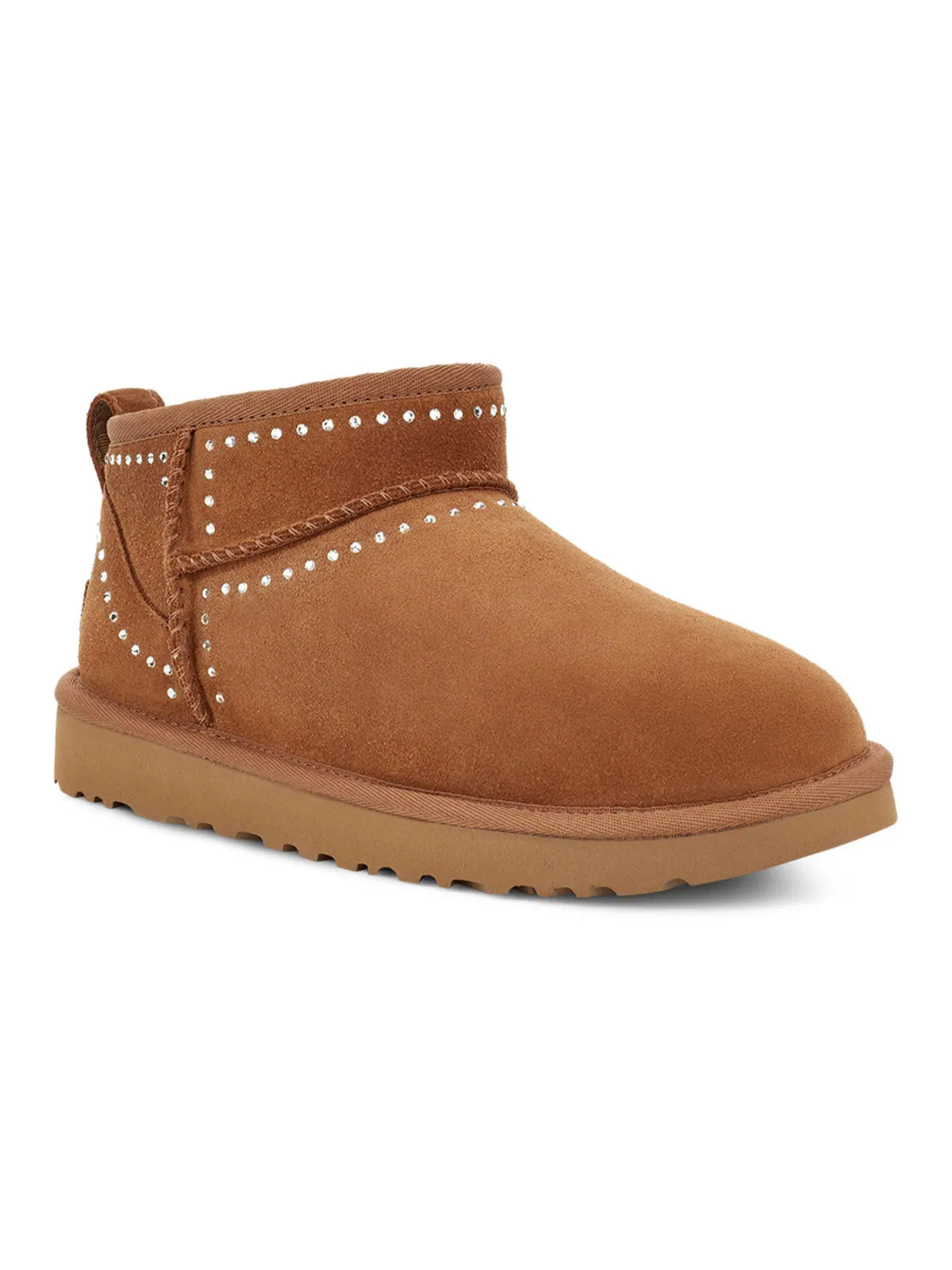 Угги (WMNS) UGG Classic Ultra Mini Bling 'Chestnut' — изображение 4 из 7, коричневый
