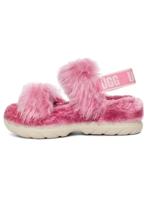 Сандалии fluff sugar 'pink' Ugg — изображение 2 из 4, розовый/белый
