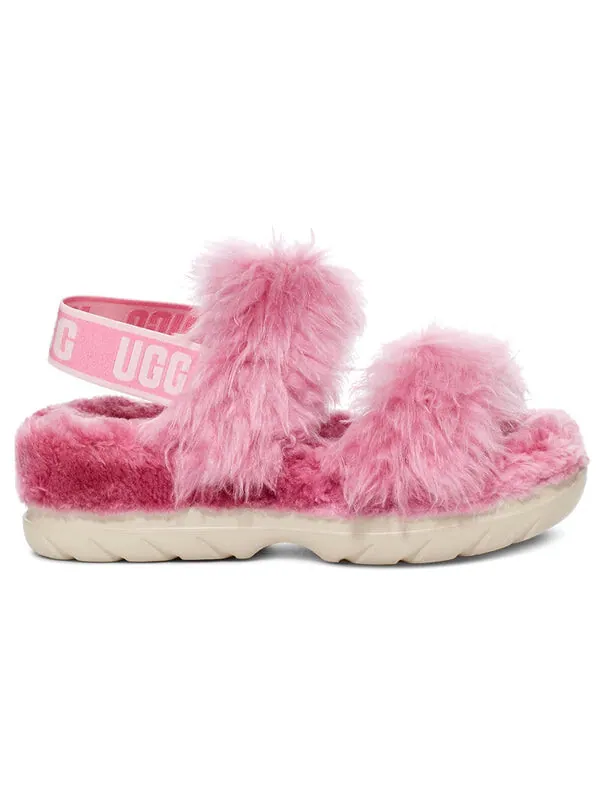 Сандалии fluff sugar 'pink' Ugg — изображение 3 из 4, розовый/белый