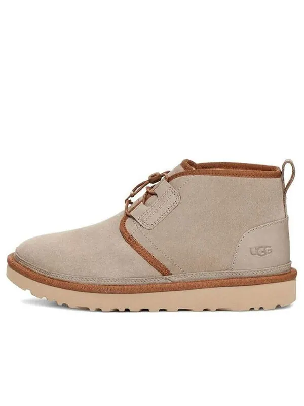 Зимние ботинки мужские Ugg короткие на шнуровке — изображение 1 из 4, бежевый