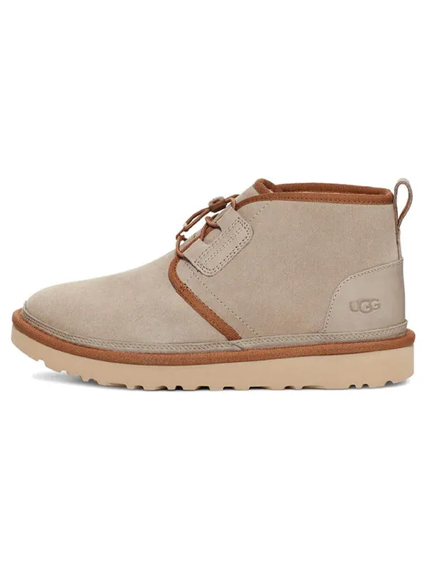 Зимние ботинки мужские Ugg короткие на шнуровке — изображение 2 из 4, бежевый