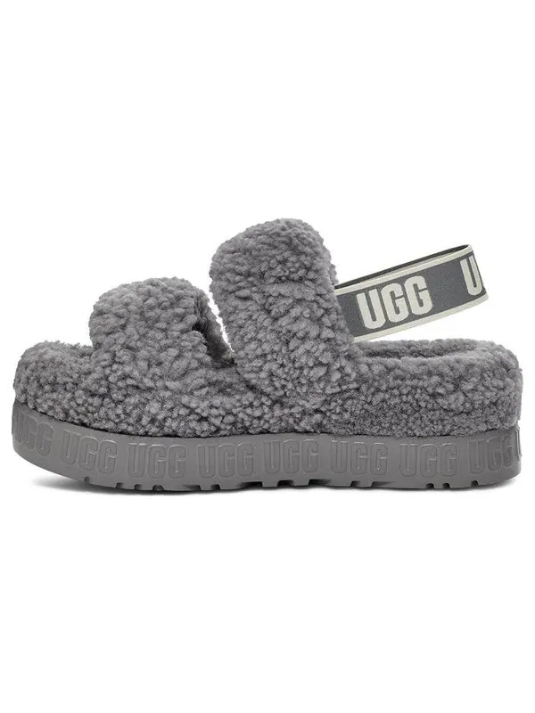 Сандалии oh fluffita slide 'grey' Ugg — изображение 2 из 4, серый