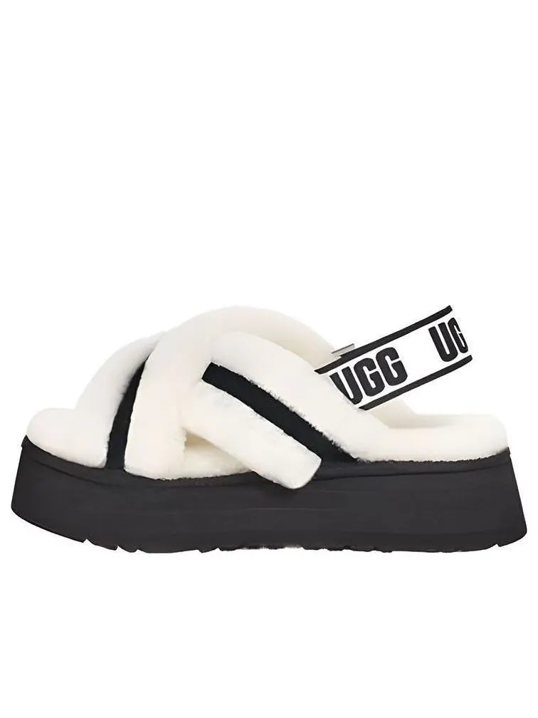 Сандалии (WMNS) UGG Disco Cross 'White Black' — изображение 1 из 5, белый
