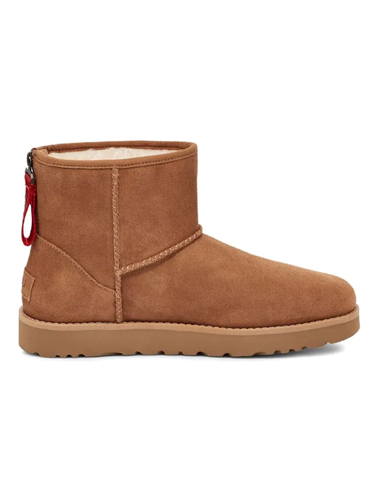(WMNS) UGG Classic Mini Logo Zip 'Chestnut' — изображение 3 из 7, орех