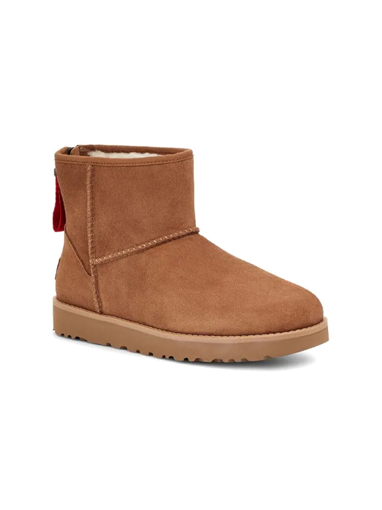 (WMNS) UGG Classic Mini Logo Zip 'Chestnut' — изображение 4 из 7, орех