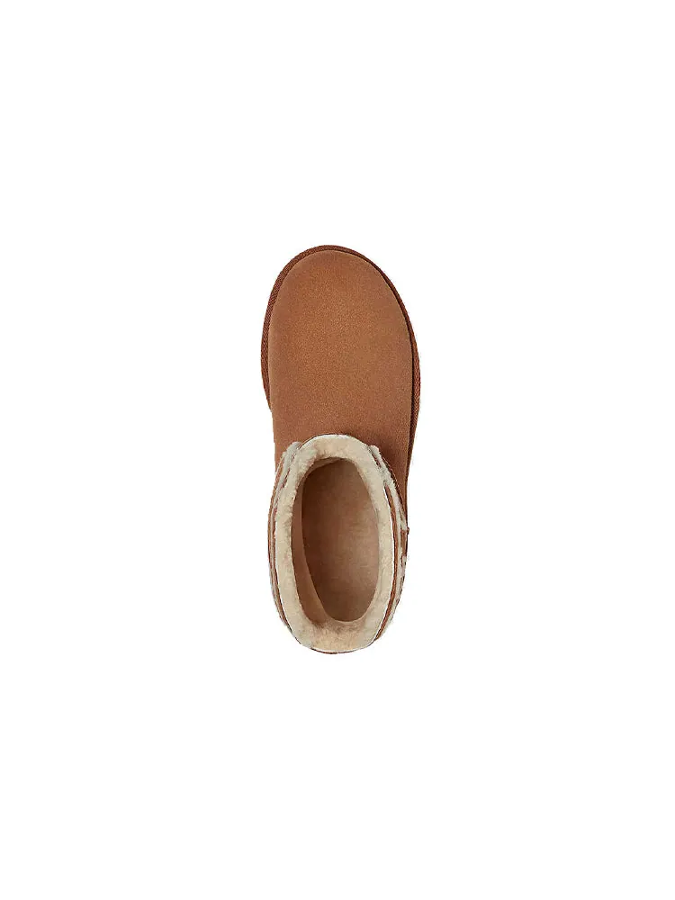 Кроссовки UGG x Telfar Logo Classic Mini 'Chestnut' — изображение 5 из 6, бежевый