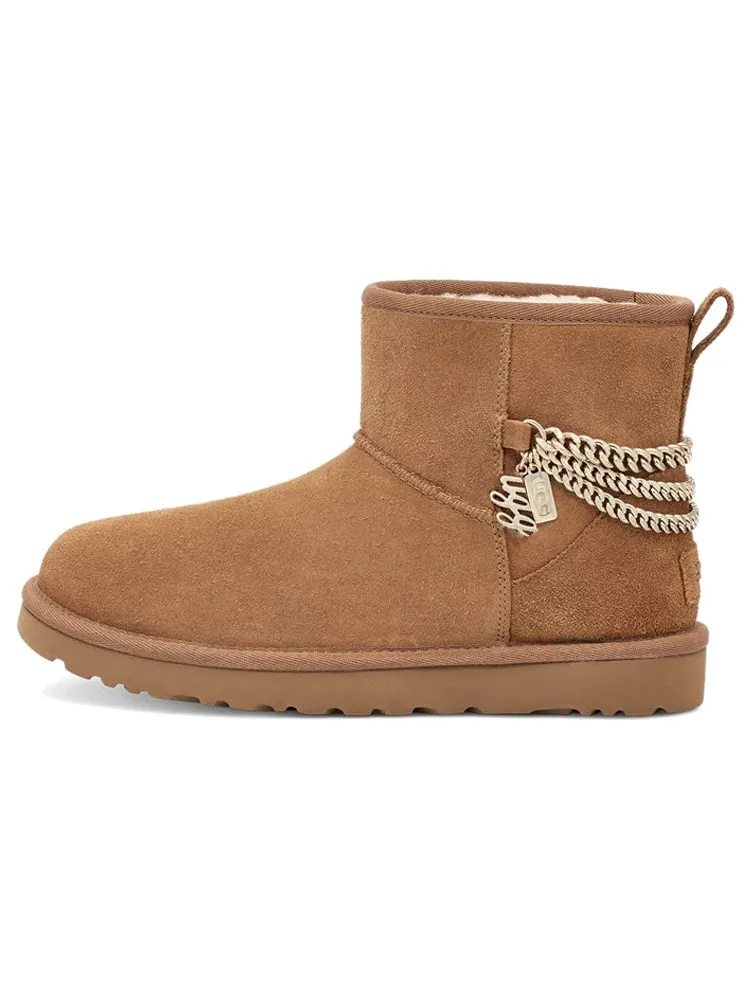 Ботинки зимние UGG WMNS Classic Mini Chains — изображение 2 из 7, коричневый