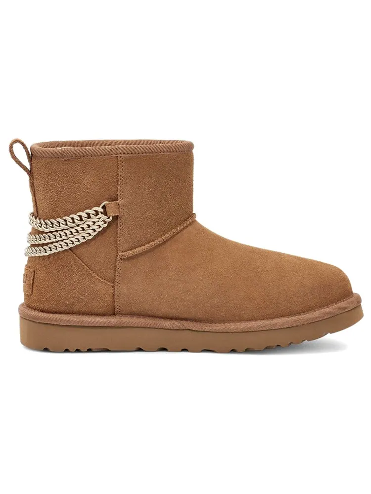 Ботинки зимние UGG WMNS Classic Mini Chains — изображение 3 из 7, коричневый