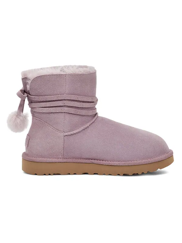 Ботинки зимние UGG с бантом-помпоном — изображение 3 из 4, фиолетовый