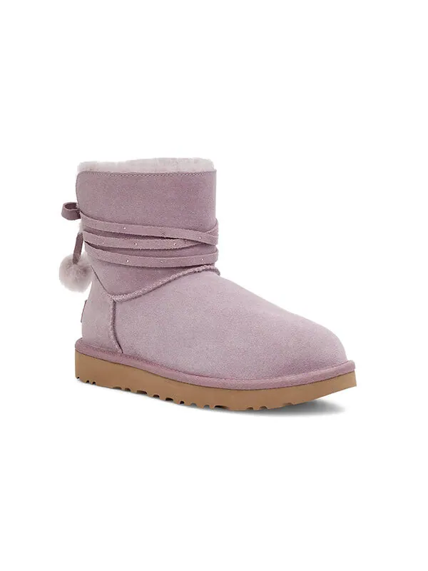 Ботинки зимние UGG с бантом-помпоном — изображение 4 из 4, фиолетовый