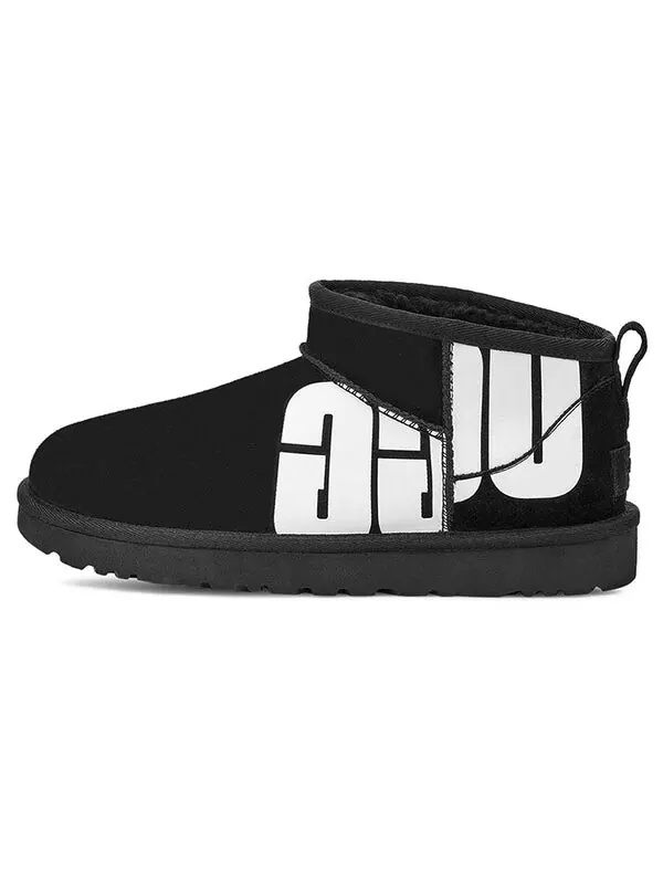 Кроссовки классические ультра мини сломанный логотип Ugg — изображение 2 из 4, черный/белый