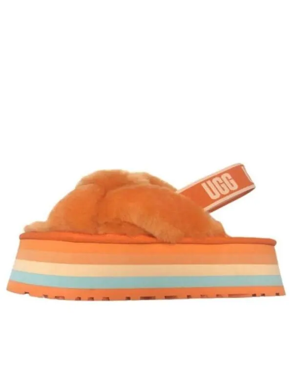 Сандалии disco knot slide 'orange' Ugg — изображение 1 из 4, оранжевый/синий