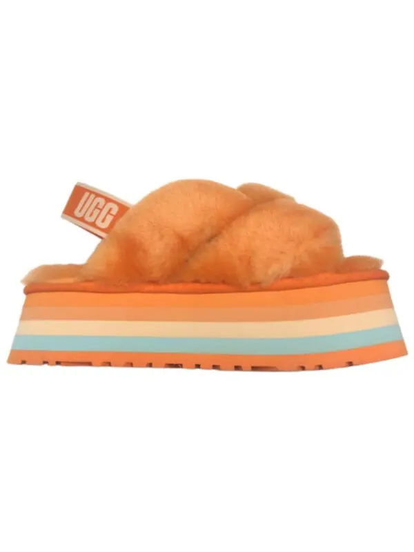 Сандалии disco knot slide 'orange' Ugg — изображение 2 из 4, оранжевый/синий
