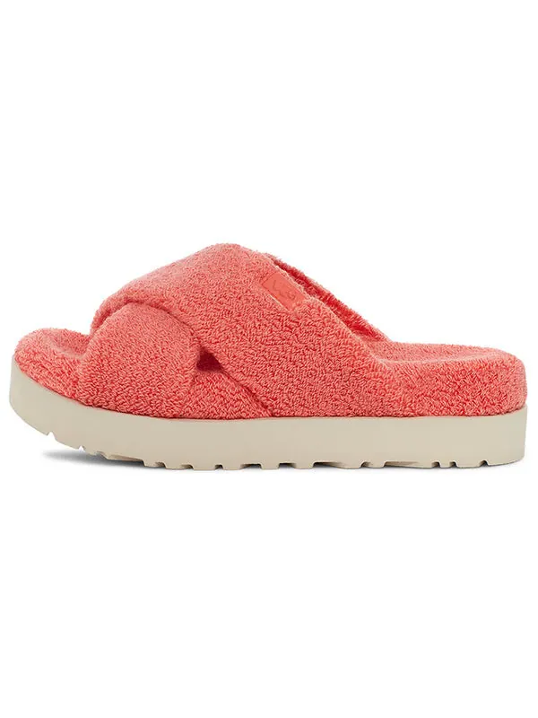 Тапочки fuzz sugar terry cross slide 'pink' Ugg — изображение 2 из 4, розовый