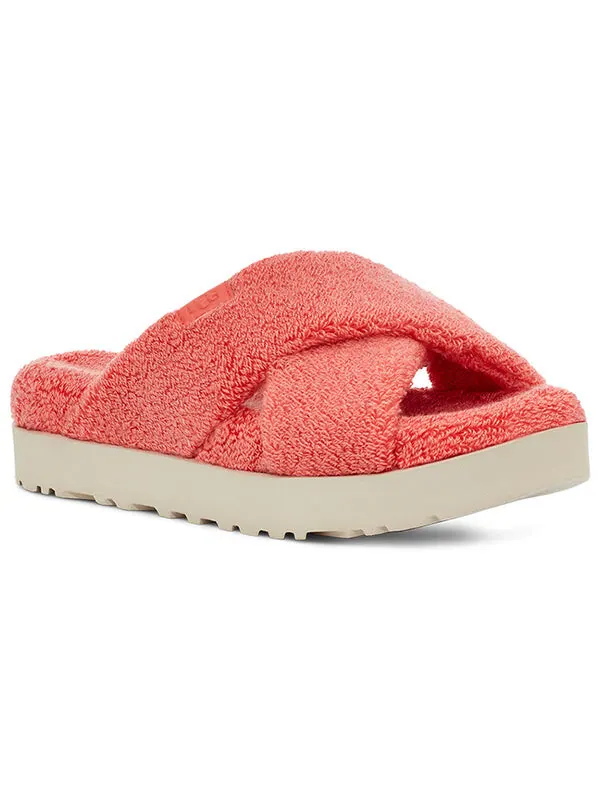 Тапочки fuzz sugar terry cross slide 'pink' Ugg — изображение 4 из 4, розовый