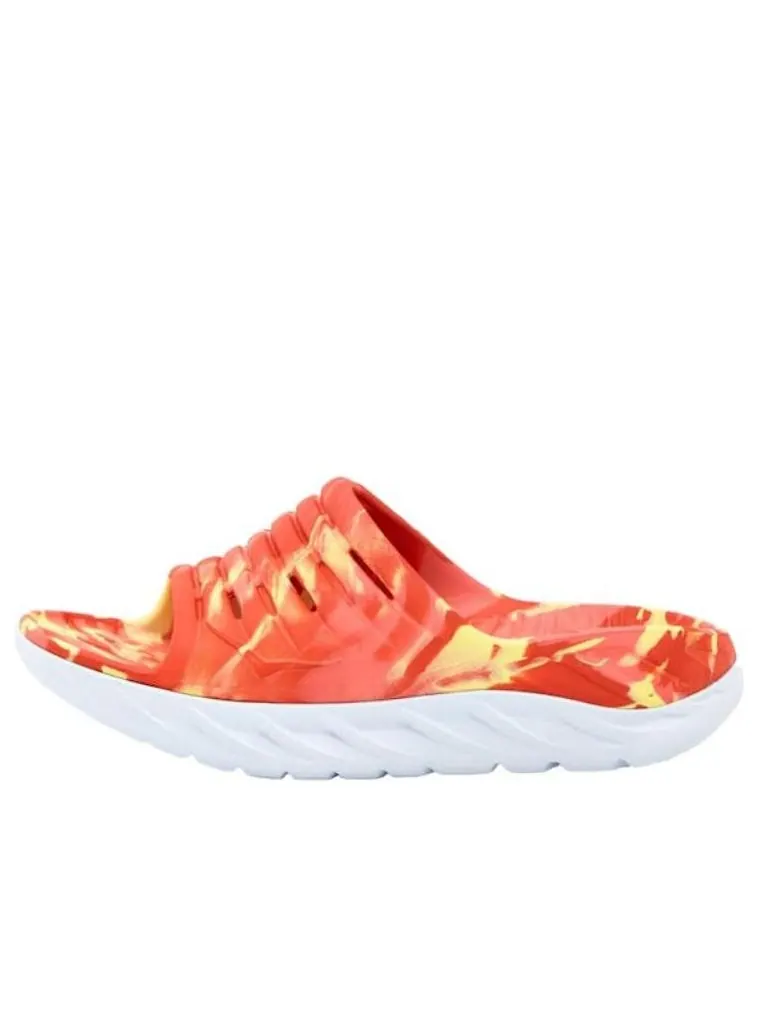 Шлепанцы HOKA ONE ONE Ora Recovery Slide 'Swirl Yellow Pear Fiesta' — изображение 1 из 5, оранжевый