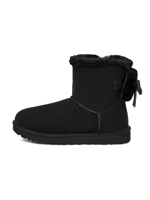 Ботинки зимние UGG с двойным бантом — изображение 2 из 4, черный