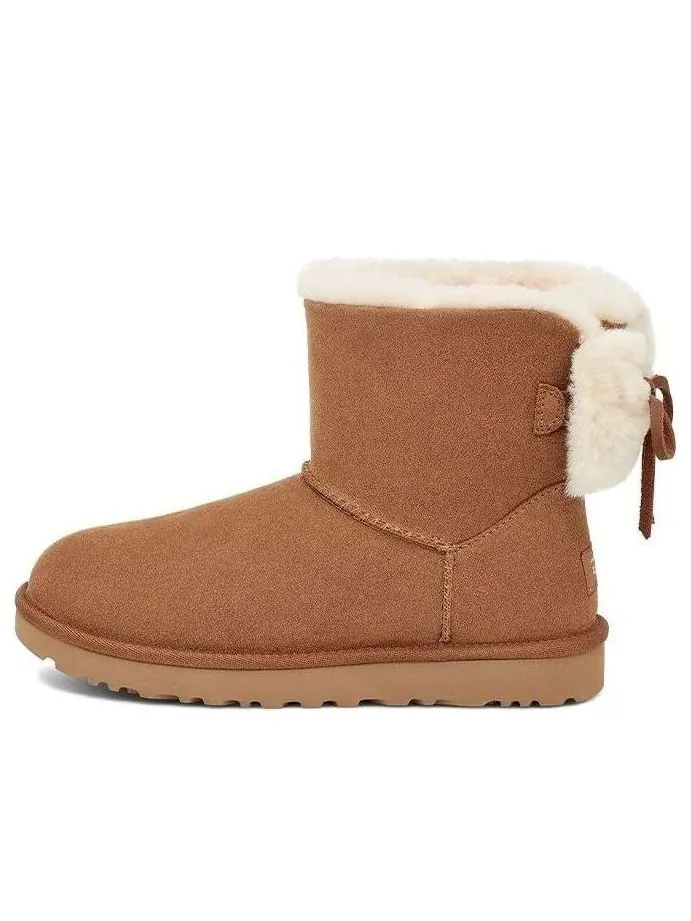 Ботинки зимние UGG WMNS Classic Double Bow Mini — изображение 1 из 7, коричневый