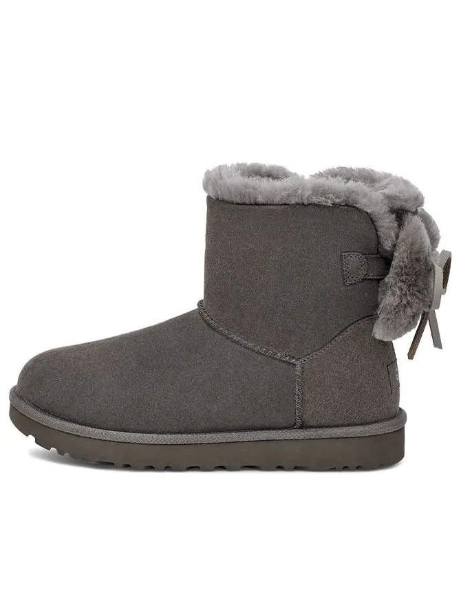 Ботинки зимние UGG WMNS Classic Double Bow Mini — изображение 1 из 7, серый