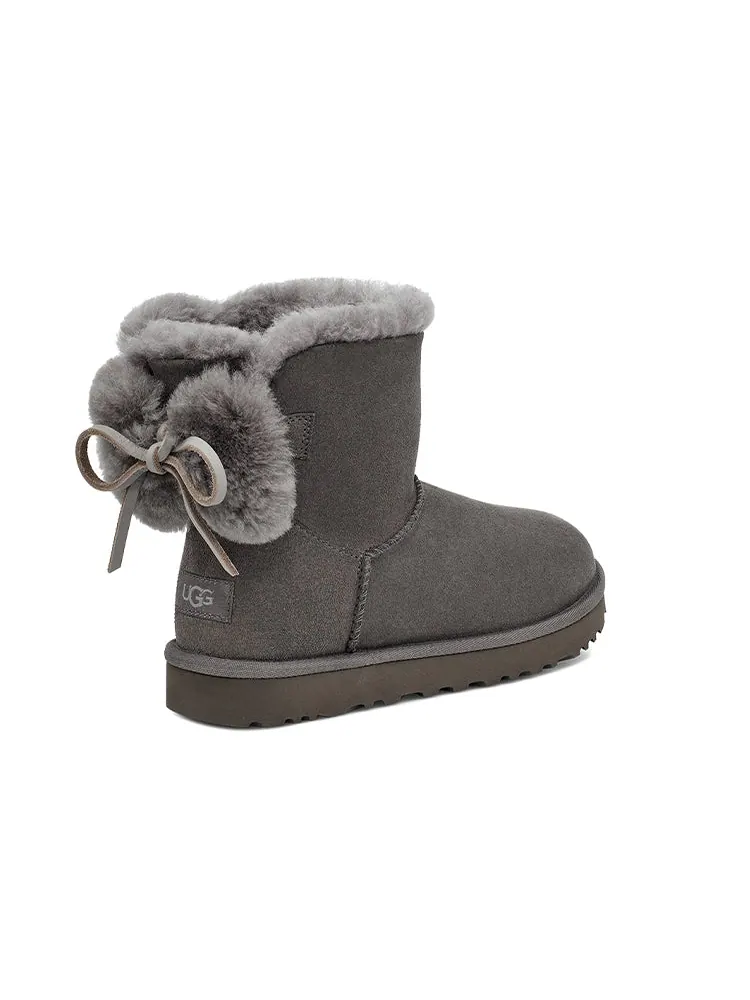 Ботинки зимние UGG WMNS Classic Double Bow Mini — изображение 5 из 7, серый
