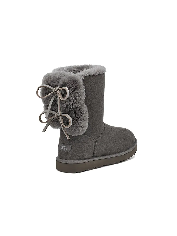 Ботинки зимние UGG WMNS Classic Double Bow Short — изображение 5 из 7, серый
