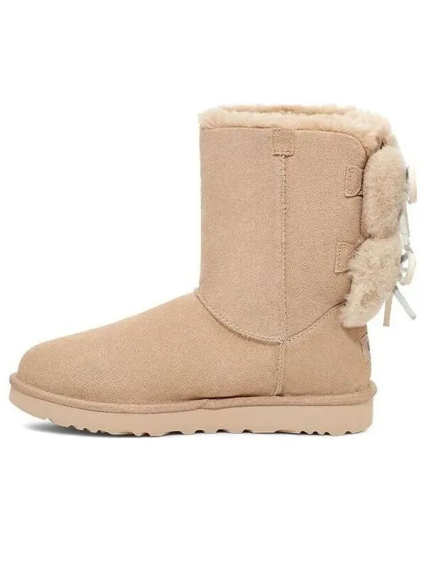 Кроссовки классические с двойным бантом короткие ботинки Ugg — изображение 1 из 4, бежевый
