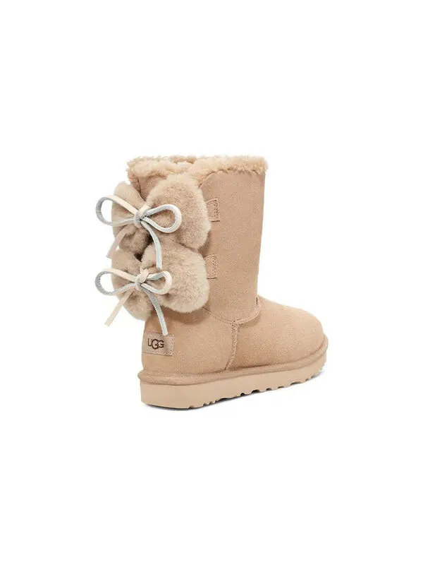 Кроссовки классические с двойным бантом короткие ботинки Ugg — изображение 4 из 4, бежевый