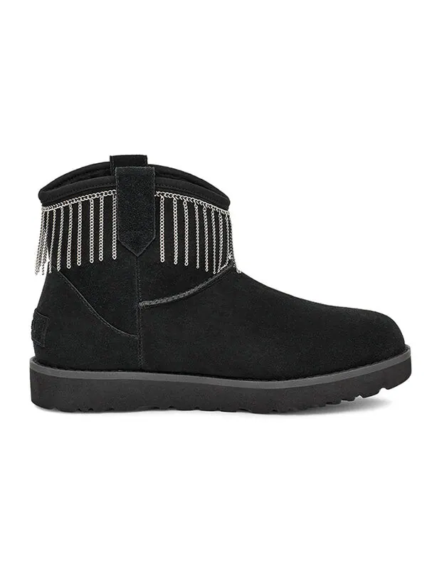 Ботинки зимние UGG Classic с бахромой — изображение 3 из 4, черный