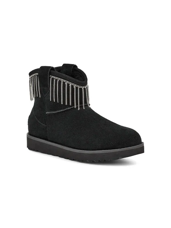 Ботинки зимние UGG Classic с бахромой — изображение 4 из 4, черный