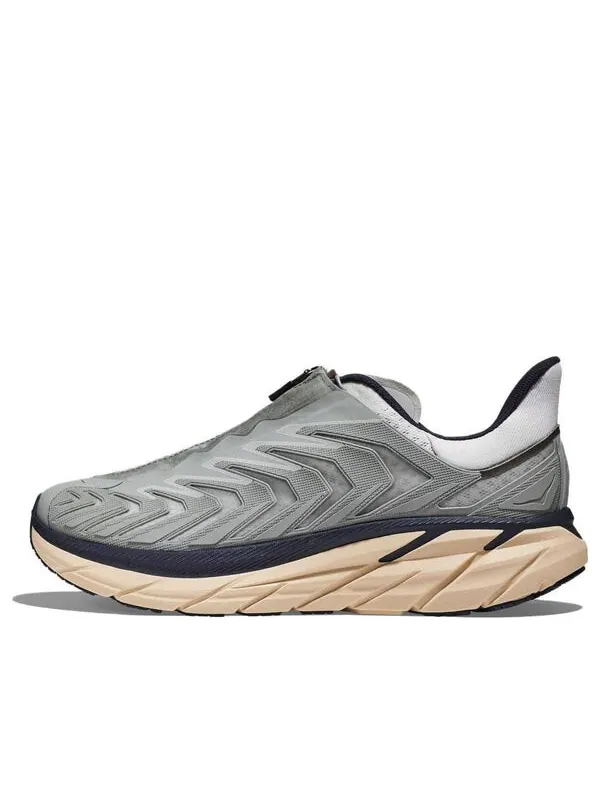 Кроссовки HOKA ONE ONE Project Clifton Knitted Running Shoes 'Grey Beige' — изображение 1 из 4, серый/бежевый/черный