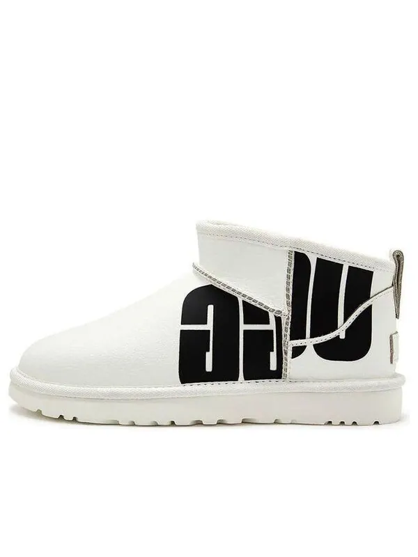 Кроссовки классические ультра мини сломанный логотип Ugg — изображение 1 из 4, белый/черный