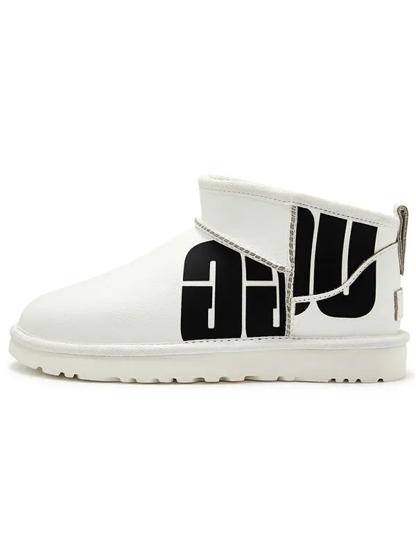 Кроссовки классические ультра мини сломанный логотип Ugg — изображение 2 из 4, белый/черный