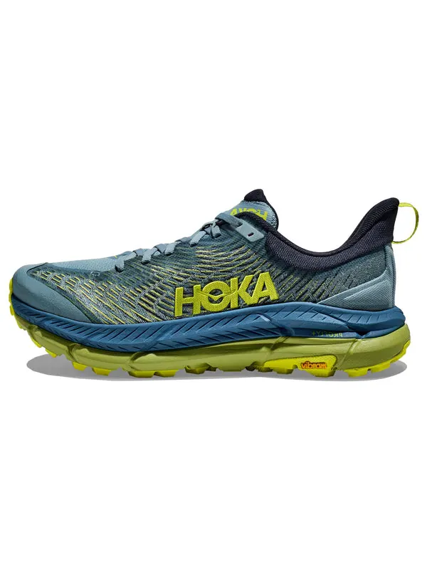 Кроссовки mafate speed 4 'stone blue dark citron' Hoka One One — изображение 2 из 4, синий/темный
