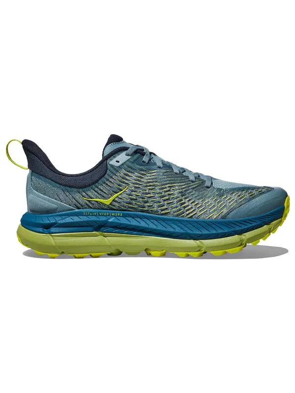 Кроссовки mafate speed 4 'stone blue dark citron' Hoka One One — изображение 3 из 4, синий/темный