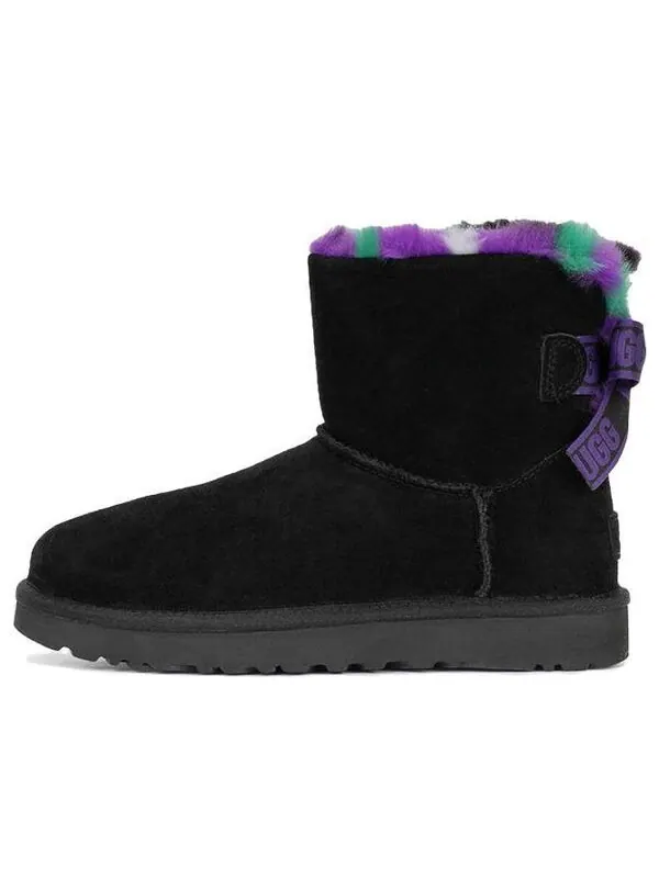 Кроссовки mini bailey bow plaid punk boot 'black purple' Ugg — изображение 1 из 4