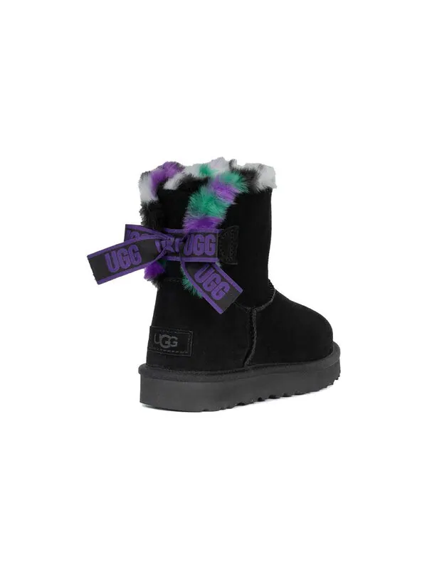 Кроссовки mini bailey bow plaid punk boot 'black purple' Ugg — изображение 3 из 4