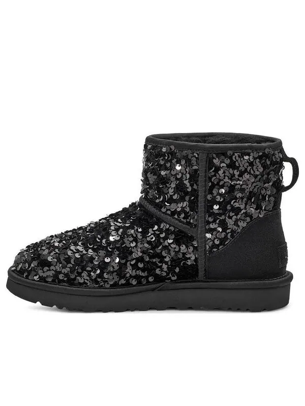 Ботинки зимние UGG Classic с крупными пайетками — изображение 1 из 4, черный