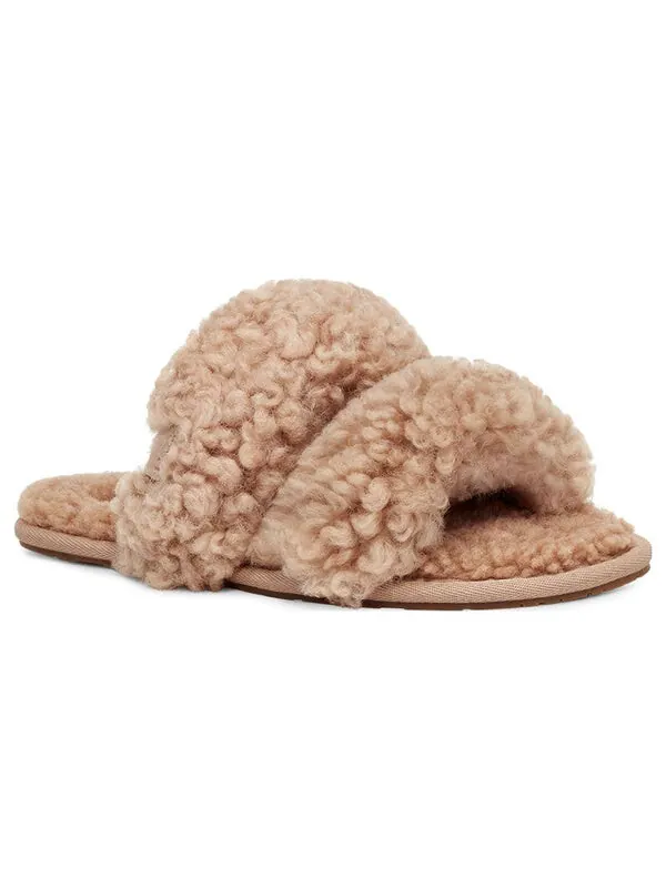 Тапочки maxi curly scuffetta 'sand' Ugg — изображение 3 из 4, бежевый