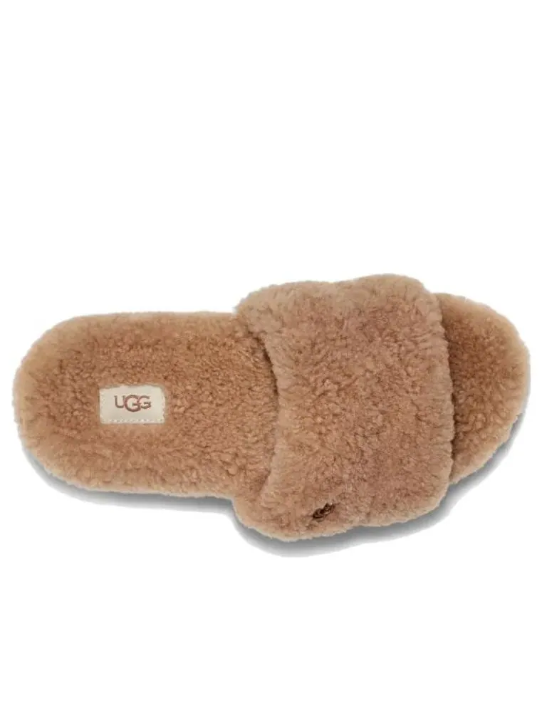 (WMNS) UGG Cozetta Curly Slide 'Chestnut' — изображение 5 из 6, орех