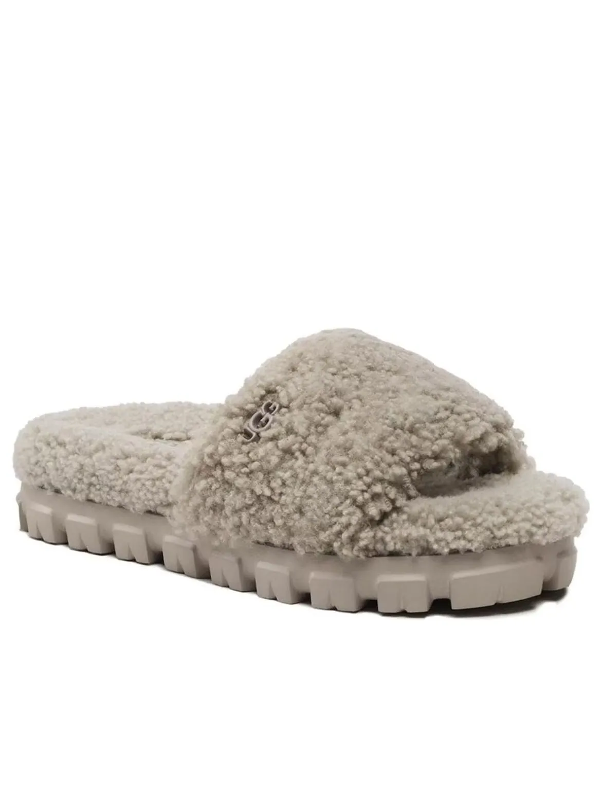 Шлепанцы (WMNS) UGG Cozetta Curly Slide 'Goat' — изображение 3 из 4, бежевый