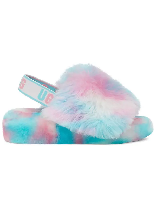 Тапочки fluff yeah slide 'blue pink' Ugg — изображение 3 из 4, синий/розовый