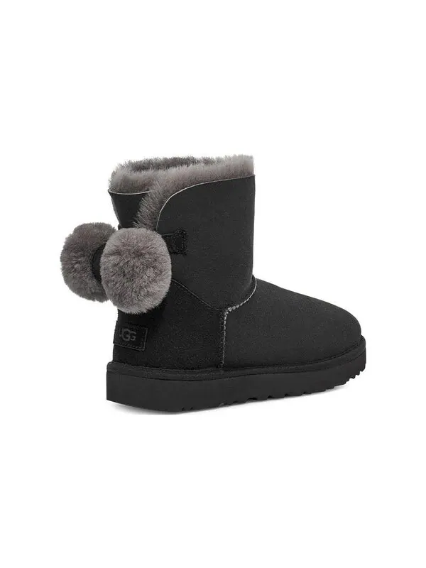 Ботинки зимние UGG с пушистым бантом — изображение 4 из 4, черный