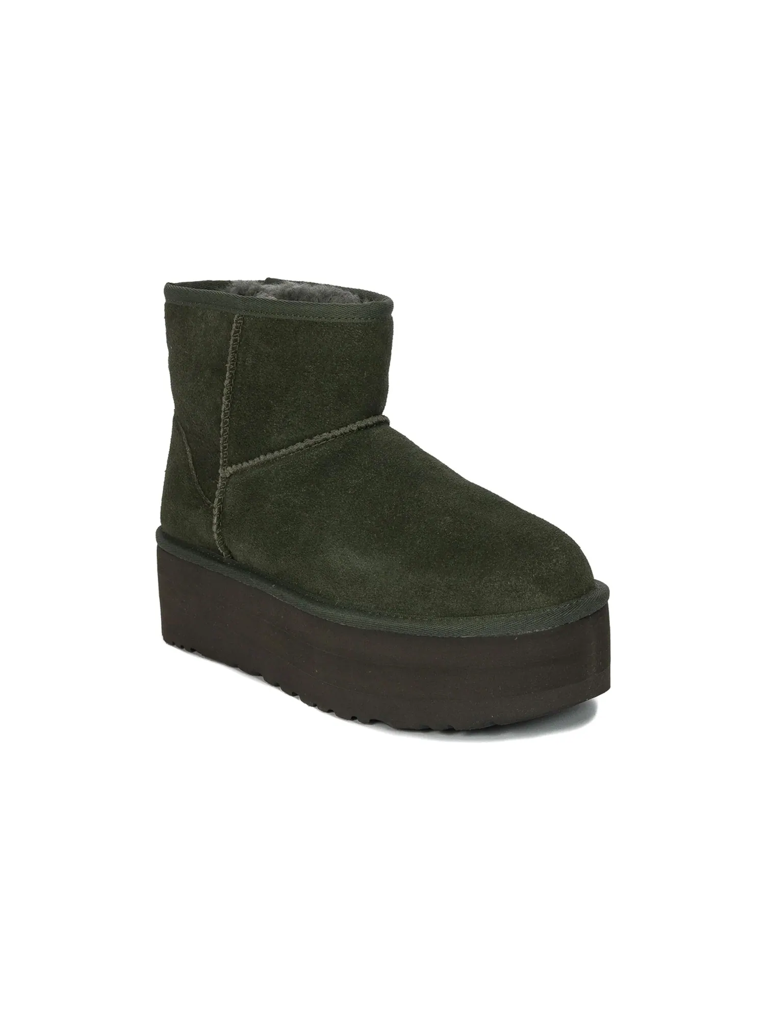 (WMNS) Классические мини-ботинки UGG на платформе 'Forest Night' — изображение 3 из 5, зеленый