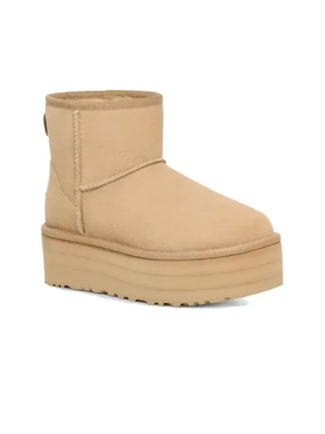 Угги (WMNS) UGG Classic Mini Platform 'Mustard Seed' — изображение 2 из 2, бежевый