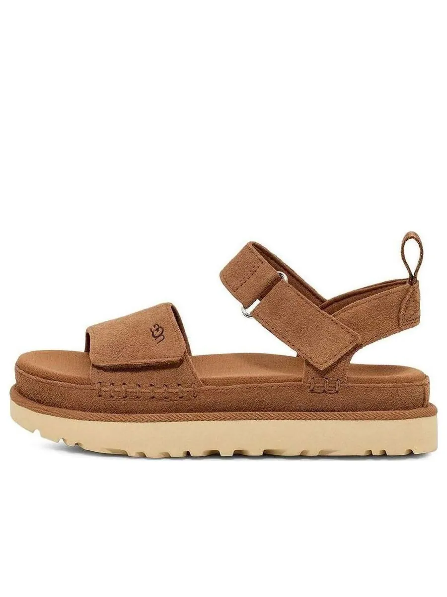 Сандалии (WMNS) UGG Goldenstar Platform Sandal 'Chestnut' — изображение 1 из 6, бежевый