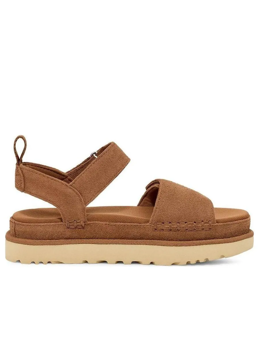 Сандалии (WMNS) UGG Goldenstar Platform Sandal 'Chestnut' — изображение 2 из 6, бежевый